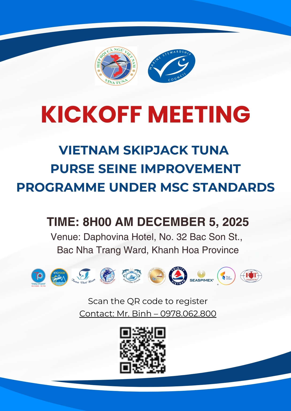 Image to illustrate the article: INVITATION – Kickoff Meeting of the VIETNAM SKIPJACK TUNA  purse seine IMPROVEMENT PROGRAMME UNDER MSC STANDARDS
